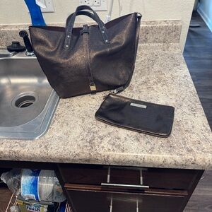 Tiffany&Co VintageStylish Metallic Tote and Pouch Set